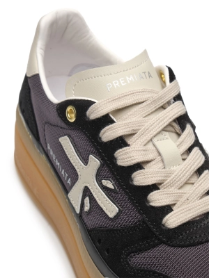 Кеды в черном цвете  Premiata MICOL8193 на объемной подошве в коричневом цвете