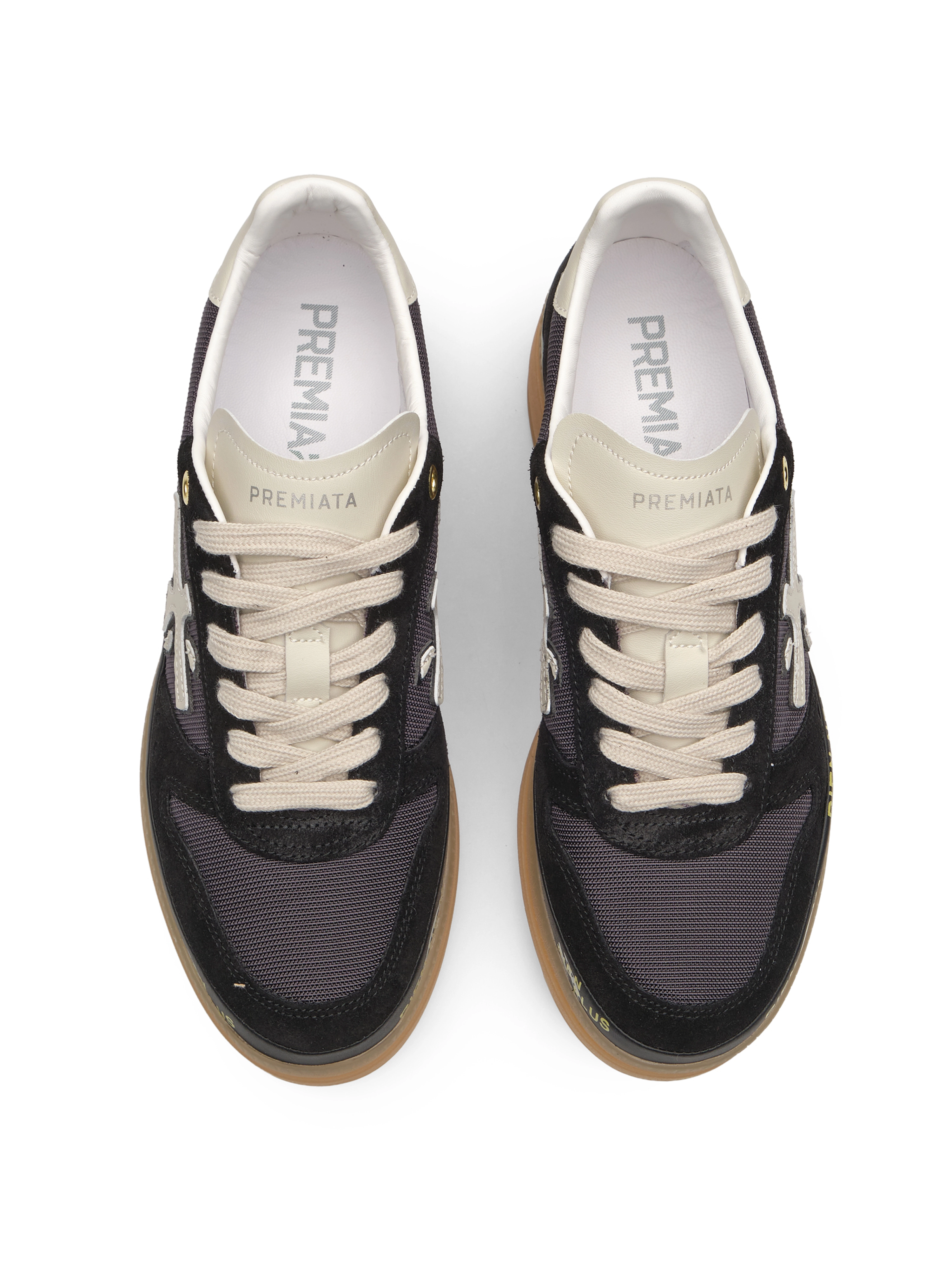 Кеды в черном цвете  Premiata MICOL8193 на объемной подошве в коричневом цвете