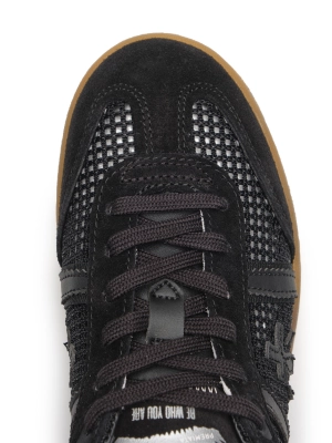 Перфарированные Кеды в черном цвете Premiata BONNIED8201 на коричневой подошве