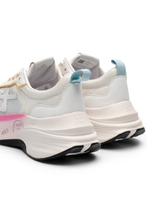 Перфорированные кроссовки в белом  цвете Premiata HILL8239 на рельефной подошве