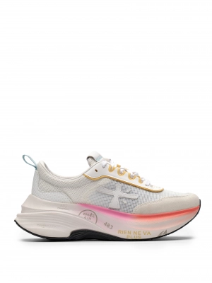 Перфорированные кроссовки в белом  цвете Premiata HILL8239 на рельефной подошве