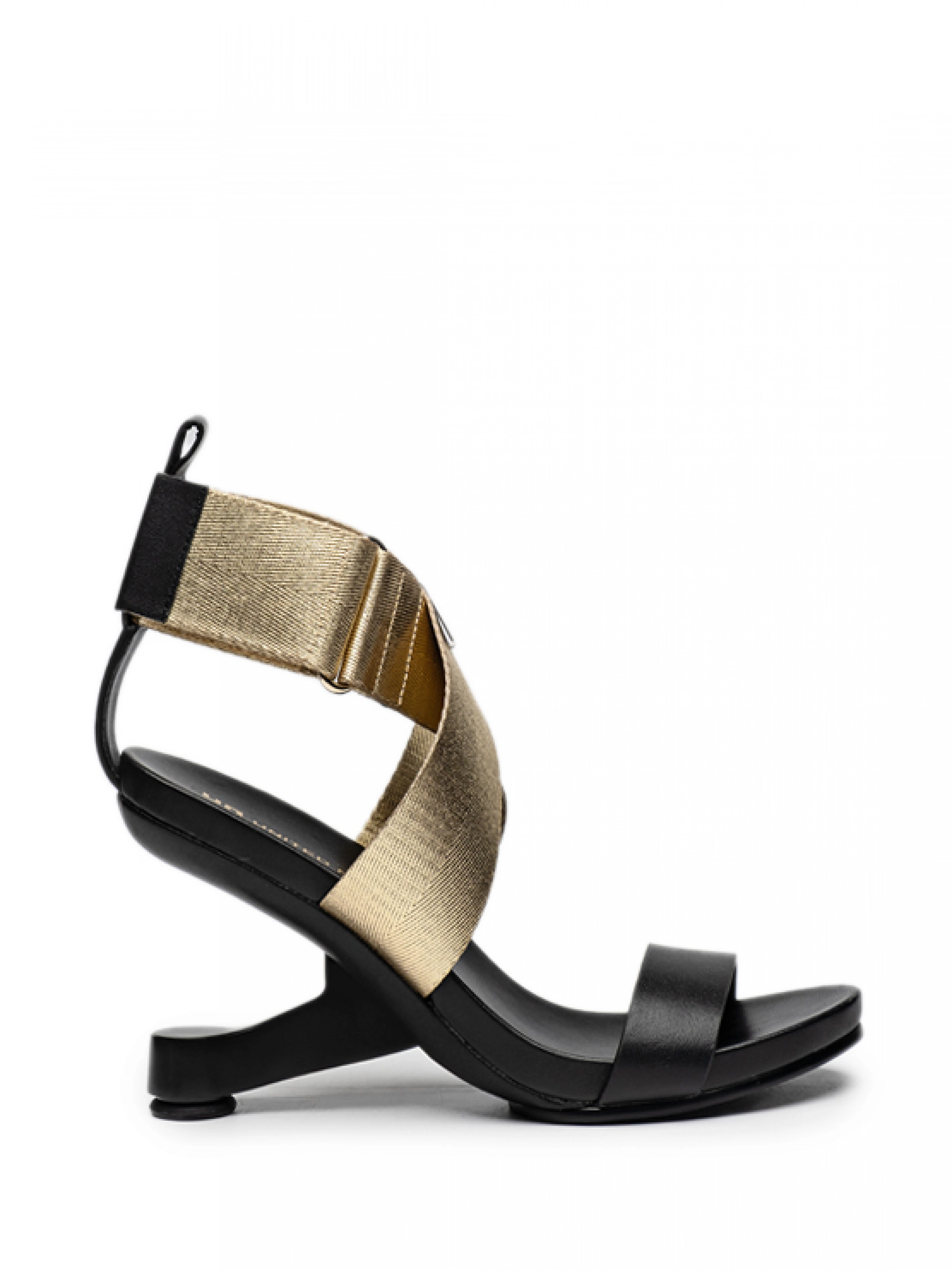 Босоножки в комбинированном цвете United Nude в черном цвете с золотистой вставкой