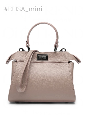 Сумка тоут в пудровом цвете OiTrend из натуральной кожи ELISA_mini