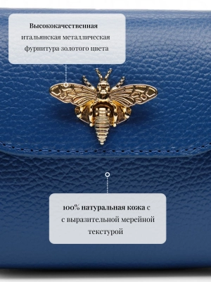 Сумка Eva OiTREND из натуральной кожи синего цвета