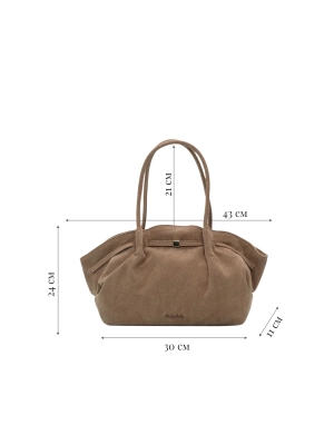 Сумка тоут из натуральная замши Poline в бежевом цвете  OiTREND