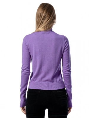 Гольф Patrizia Pepe в фиолетовом цвете прямого кроя с высоким горлом
