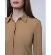 Классическая блуза бежевого цвета на пуговицах Patrizia Pepe