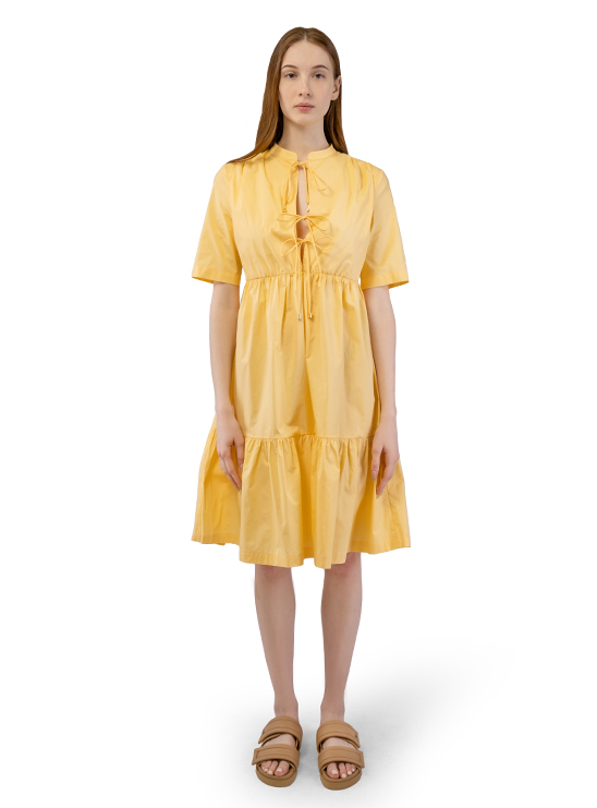 Желтое платье миди на шнуровке Patrizia Pepe