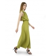 Зеленое платье миди с разрезом и шнуровкой  Patrizia Pepe