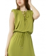 Зеленое платье миди с разрезом и шнуровкой  Patrizia Pepe