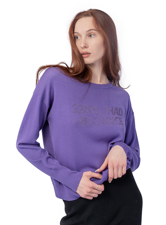 Фиолетовый джемпер с надписью на груди Patrizia Pepe