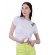 Хлопковая футболка белого цвета с принтом и пайетками Patrizia Pepe