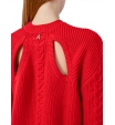 Красный джемпер с декоративным узором плетения  Patrizia Pepe