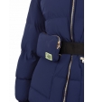 Темно-синяя куртка утепленная с поясной сумкой и капюшоном Patrizia Pepe