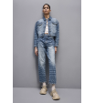 Укороченные джинсы с высокой посадкой и декоративной потертостью Patrizia Pepe