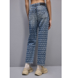 Укороченные джинсы с высокой посадкой и декоративной потертостью Patrizia Pepe