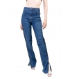 Синие джинсы с вставками по бокам и разрезами снизу Patrizia Pepe