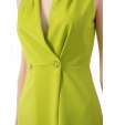 Короткое яркое платье жилет зеленого цвета на запах  Patrizia Pepe
