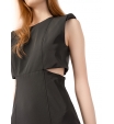 Черное платье-футляр с вырезами по бокам и асимметричным разрезом Patrizia Pepe