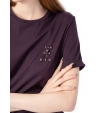 Фиолетовая футболка с декоративной аппликацией из бисера и страз Patrizia Pepe