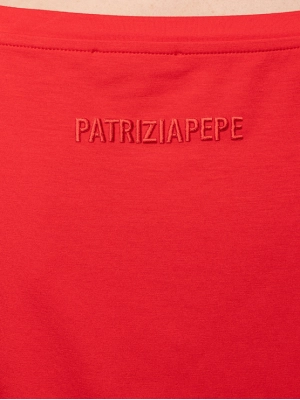 Джемпер Patrizia Pepe с широкой горловиной лодочка в красном цвете