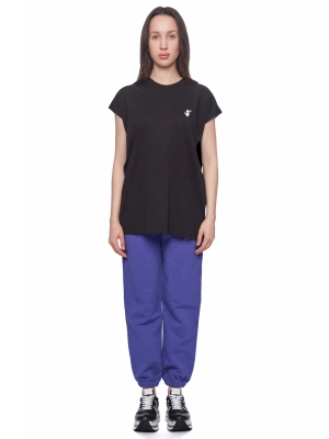 Трикотажные брюки в фиолетовом цвете прямого кроя Save The Duck