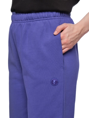 Трикотажные брюки в фиолетовом цвете прямого кроя Save The Duck