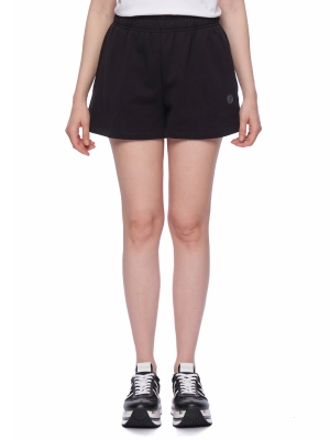 Шорты в черном цвете с резинкой на поясе свободного кроя и с лого бренда Save The Duck