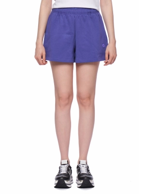 Шорты в фиолетовом цвете с резинкой на поясе свободного кроя и с лого бренда Save The Duck