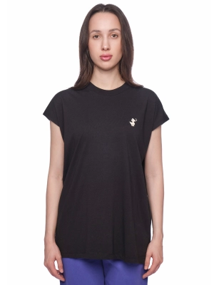 Футболка в черном цвете прямого кроя с лого на груди Save The Duck