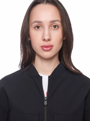 Куртка в черном цвете прямого кроя с накладными карманами Save The Duck