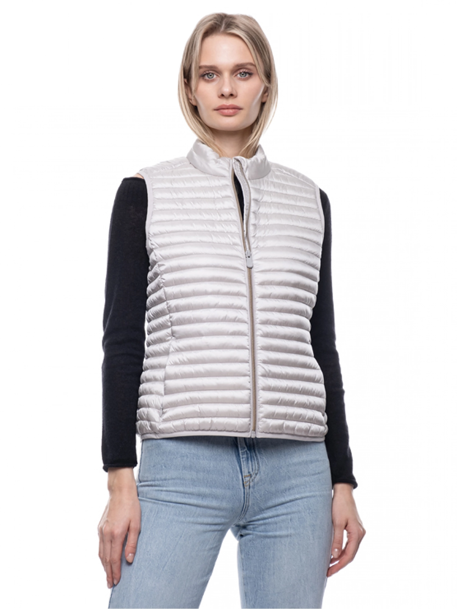 Утепленный жилет в перламутровом цвете на молнии Save The Duck