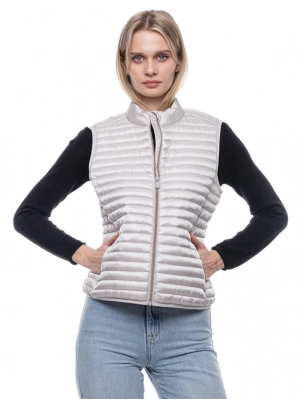 Утепленный жилет в перламутровом цвете на молнии Save The Duck