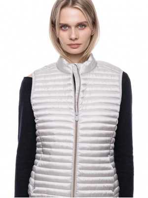 Утепленный жилет в перламутровом цвете на молнии Save The Duck