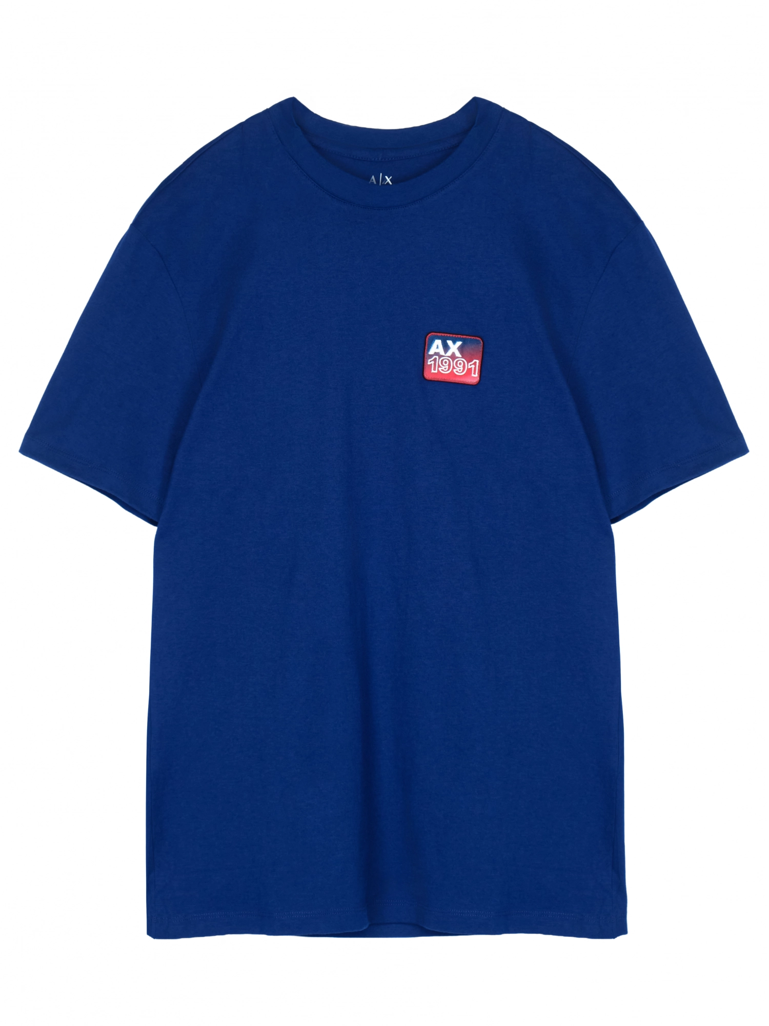 Мужская футболка синего цвета приталенного кроя Armani Exchange