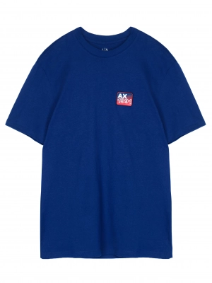 Мужская футболка синего цвета приталенного кроя Armani Exchange